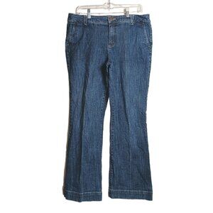Lands’ End Bootcut Jeans Womens 14 Medium Wash High Rise Y2K Denim Trouser Chino